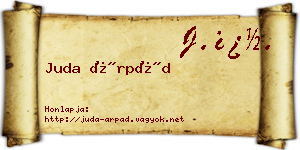 Juda Árpád névjegykártya
